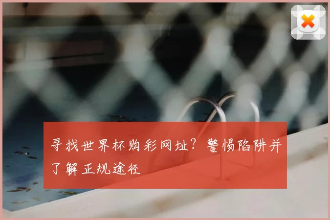 寻找世界杯购彩网址？警惕陷阱并了解正规途径