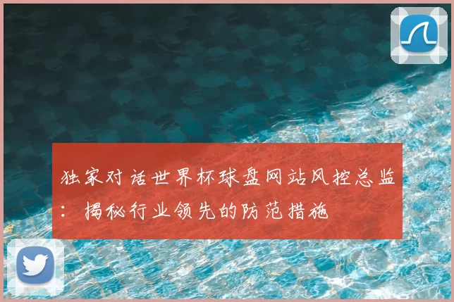 独家对话世界杯球盘网站风控总监：揭秘行业领先的防范措施